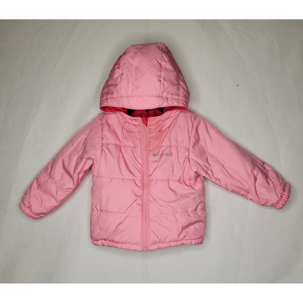 Columbia Toddler Girls Reversible Puffer/Water Resistant Hooded Jacket Coat